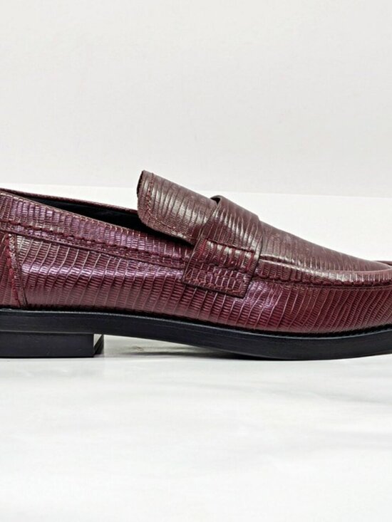 Alexander McQueen Men\'s Croc Embossed Apron Toe Loafers Size 46 (MSRP $990) main image 8